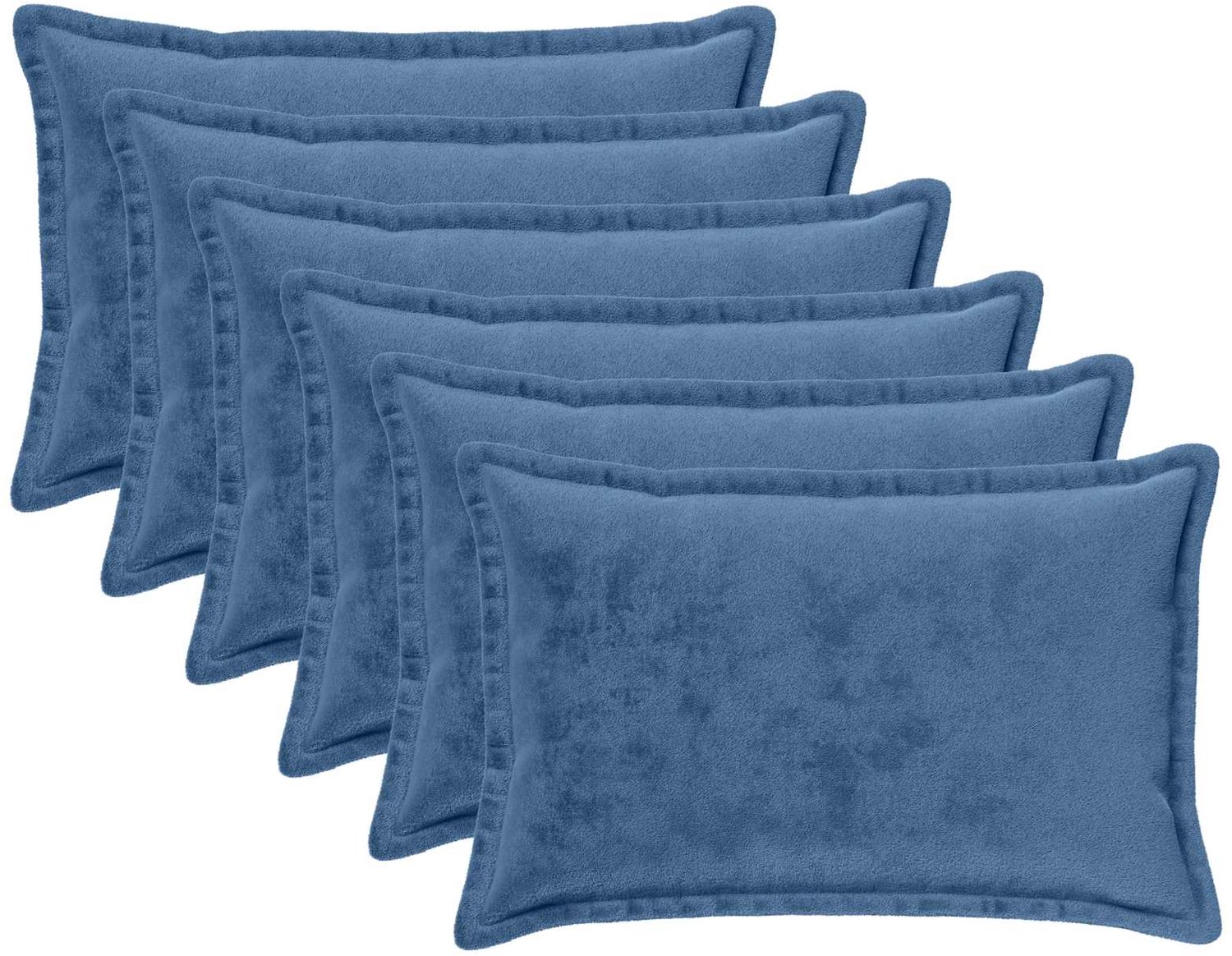 vidaXL Dekenkussen - 6 - st - HOUTEN - Lichtblauw - 40 - x - 60 - cm - Flanel