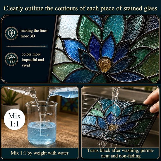 200g zwarte patina voor glas-in-lood, soldeer en donkere afwerking - ideaal voor creatieve projecten — afbeelding 3