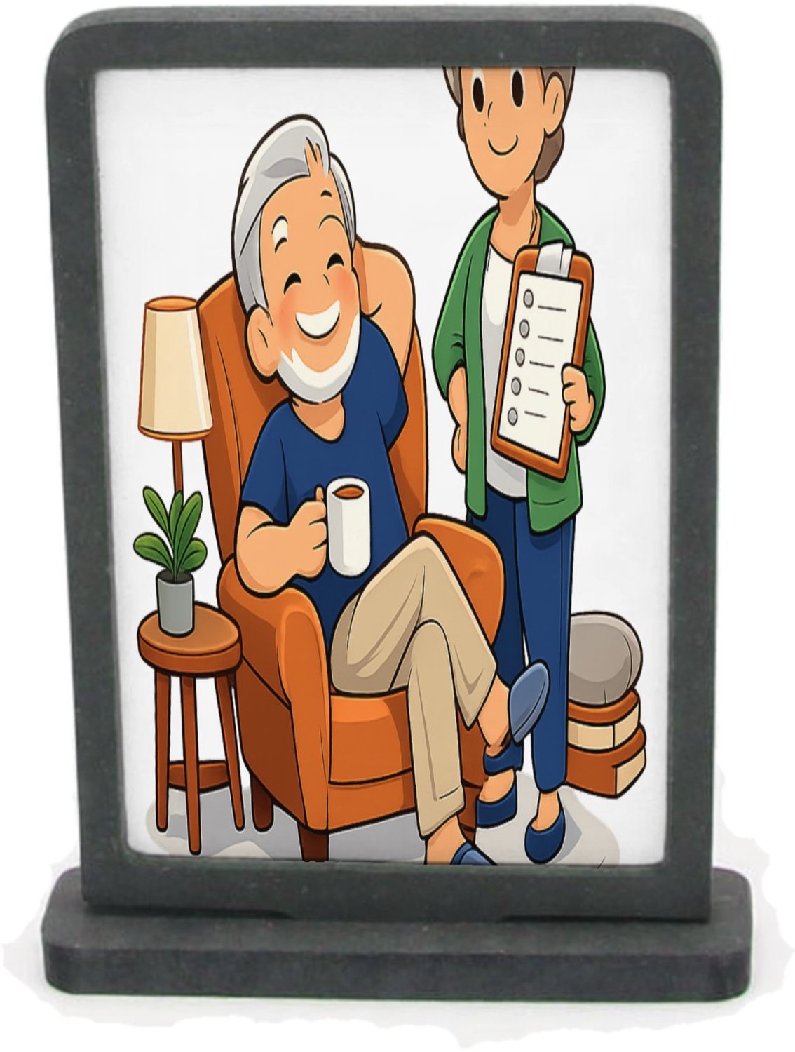 Mr Cadeautjes Houten fotolijst rechthoek met MDF inleg - design Een vrolijke pensioneringsgrap rond vrijheid en nieuwe routi | cadeau Wit
