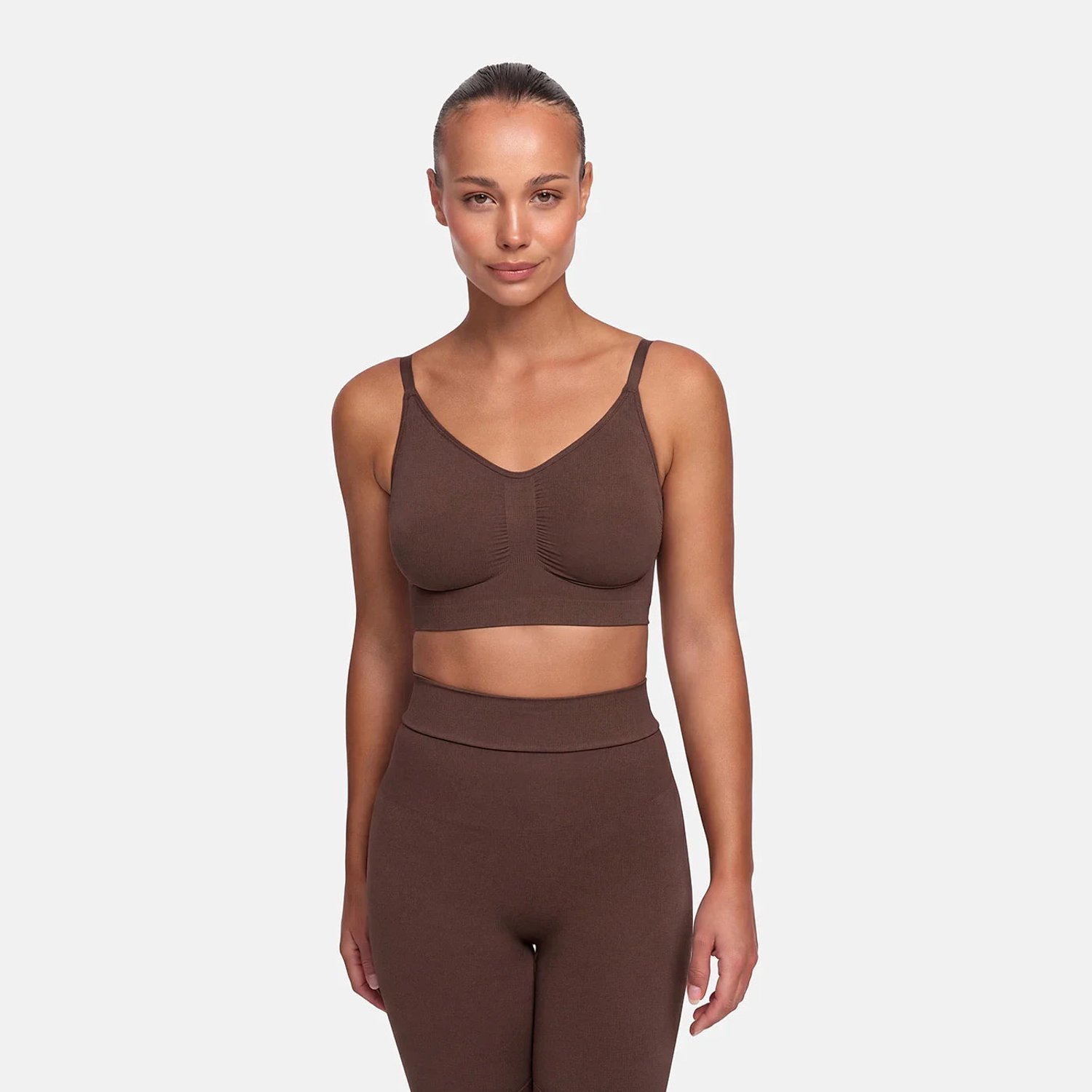cfab Comfort Bralette - Bruin - BH Zonder Beugel Voorgevormd - Ondergoed - Naadlos