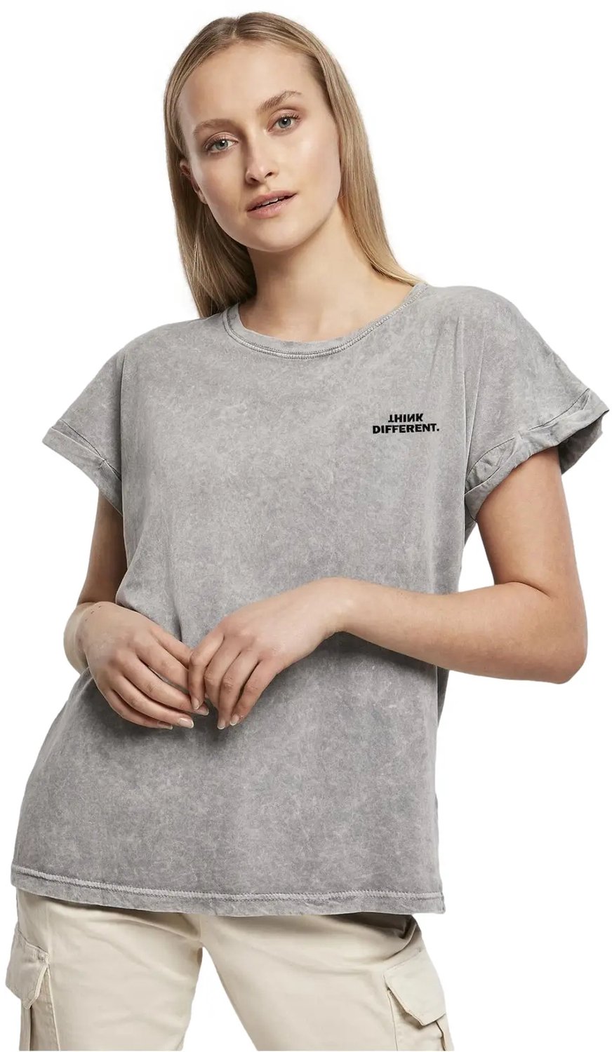 T-shirt dames Urban Classics Think Acid Grijs