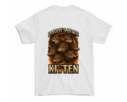 Grappig Wolf Shirt – DADDY'S LITTE KITTEN – Stoere Outfit – Unisex T-Shirt voor Dames & Heren – Leuk Cadeau