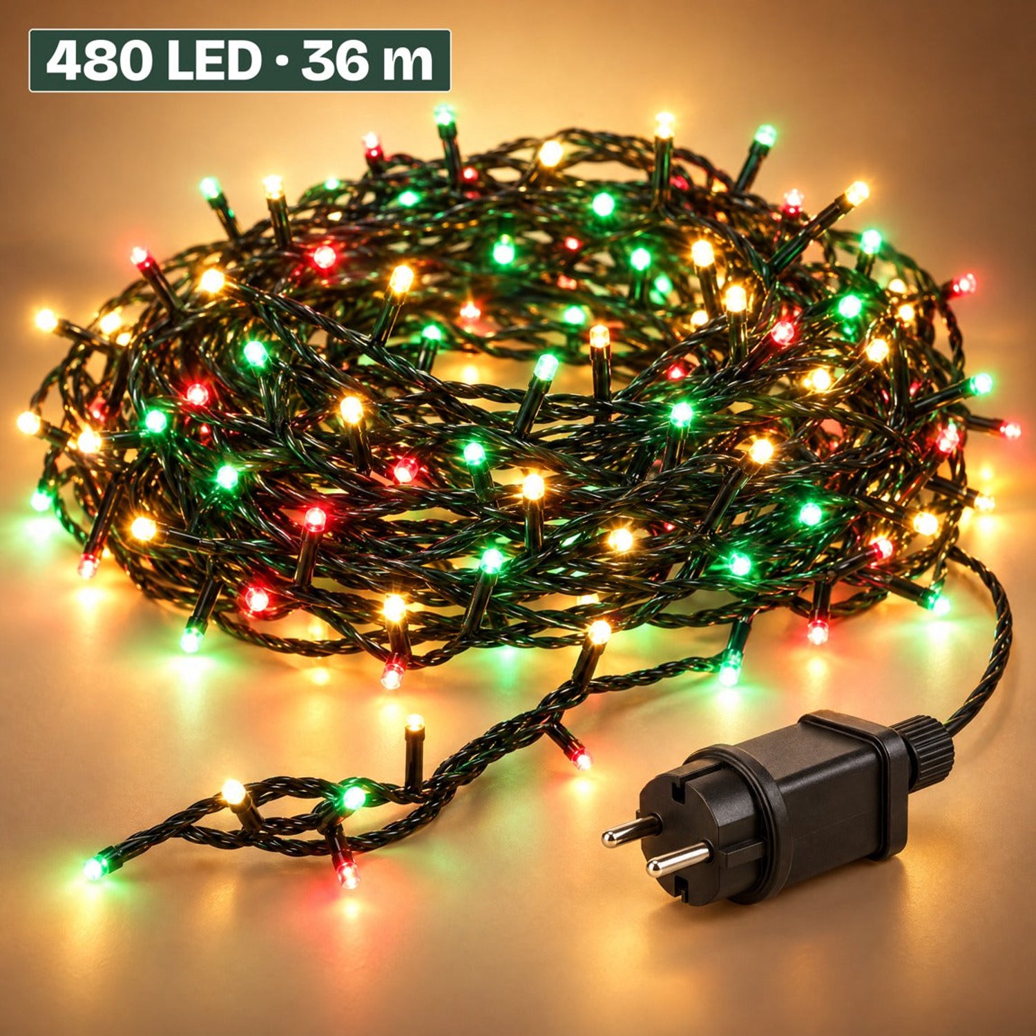 Levano Kerstverlichting Buiten 480 LED 36 m - Kerstversiering - Lichtsnoer voor Binnen en Buiten - Kerstlampjes Gekleurd - LED Lampjes - Kerstboomverlichting - Lichtslinger - Kerstlichtjes - Lichtketting - Sfeerverlichting - Timer - IP44