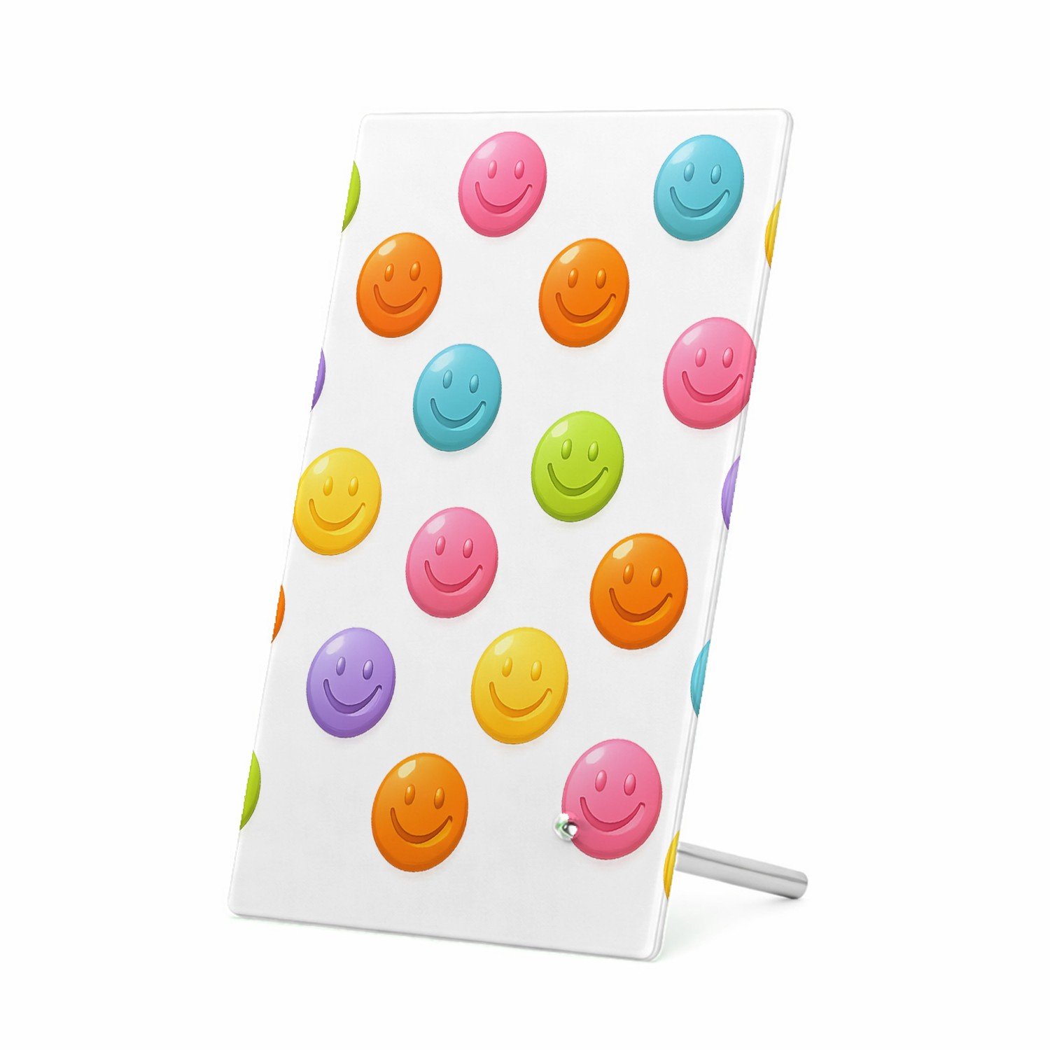 Mr Cadeautjes Glasframe 11 x 16 - design Een set van ronde fruit-icoontjes met glimlachende gezichten | cadeau Wit