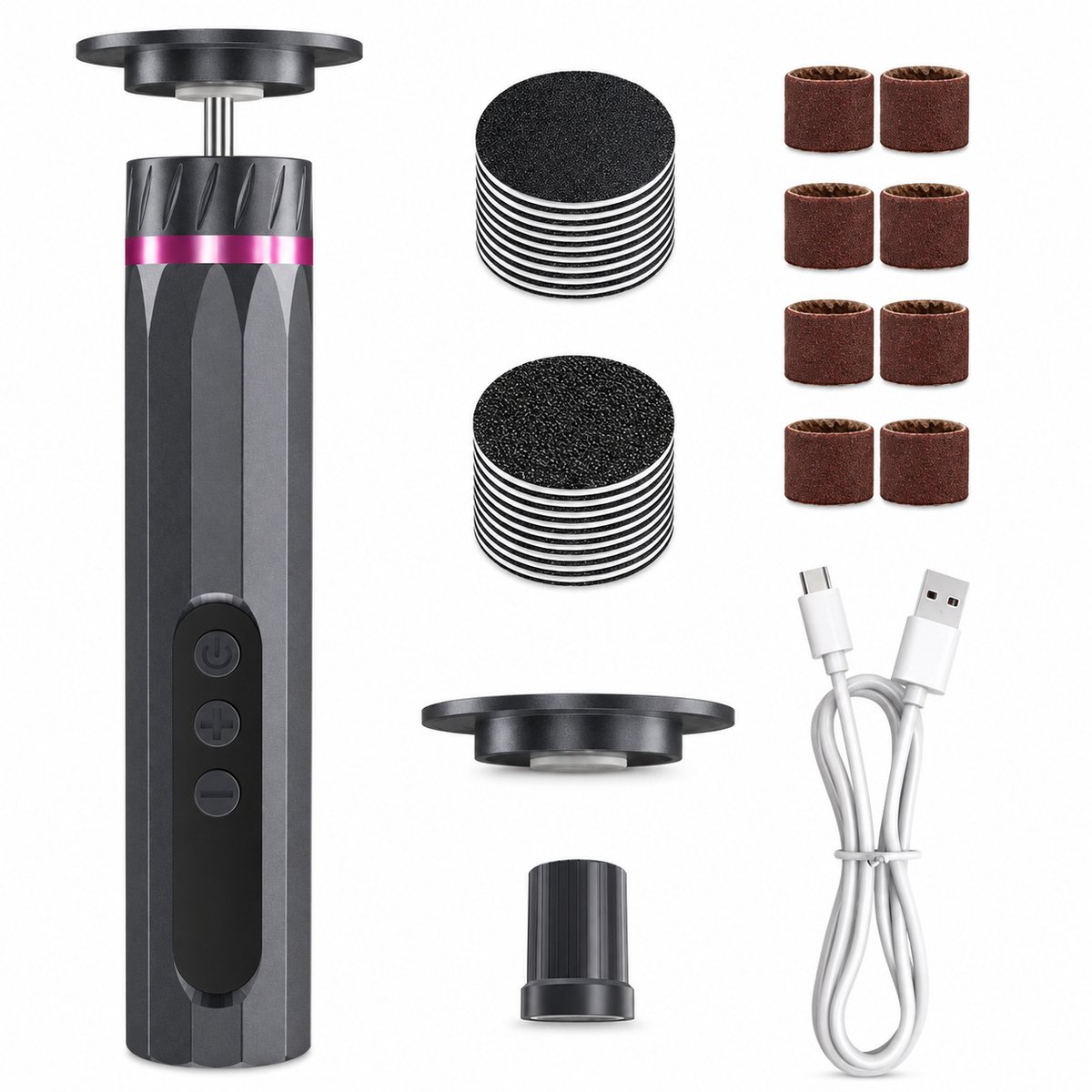 Electric Foot Callus Remover compatible with - 9-Speed Rechargeable Pedicure Tool met LED-display, Vooruit/Achteruit, Vervangbare Schuurschijven & Ringen, Type-C Opladen