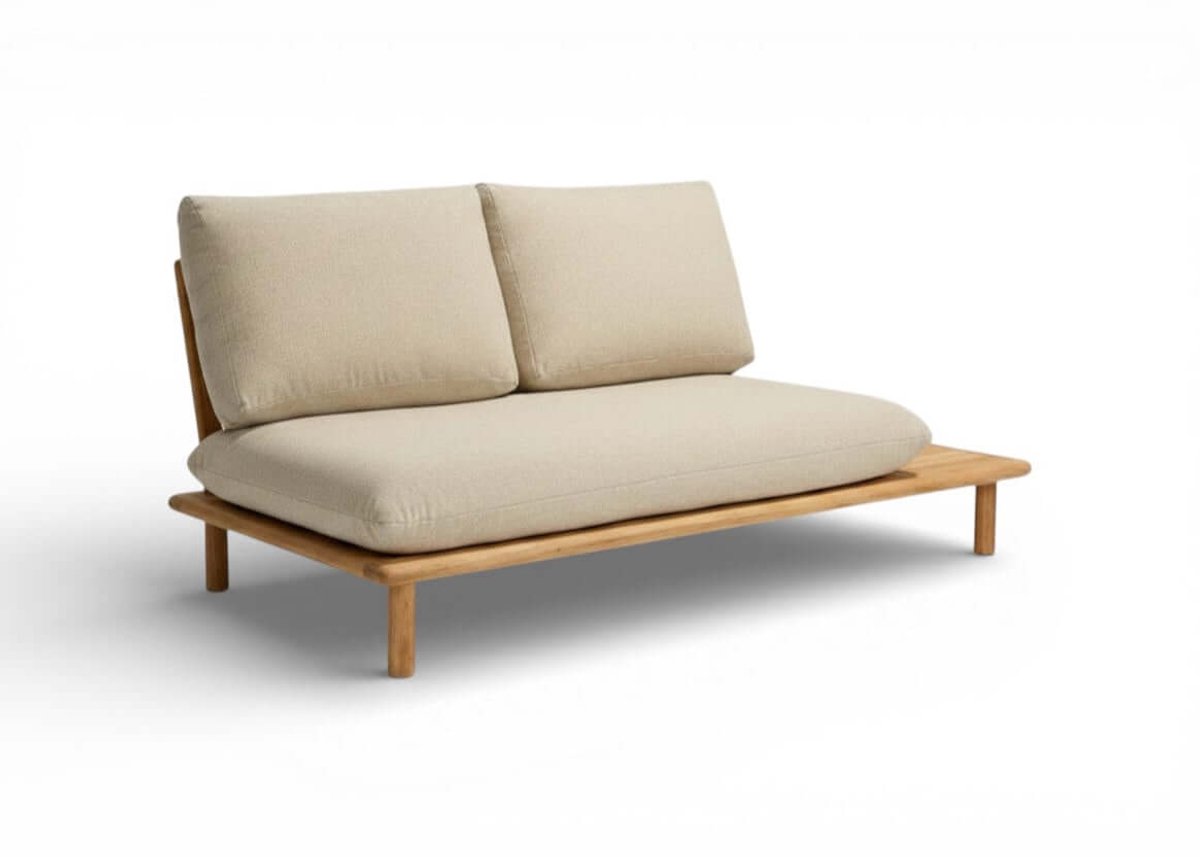 Apple Bee Sling 2-zits Loungebank Links – Teak – 175 cm - BEE WETT® Kussens