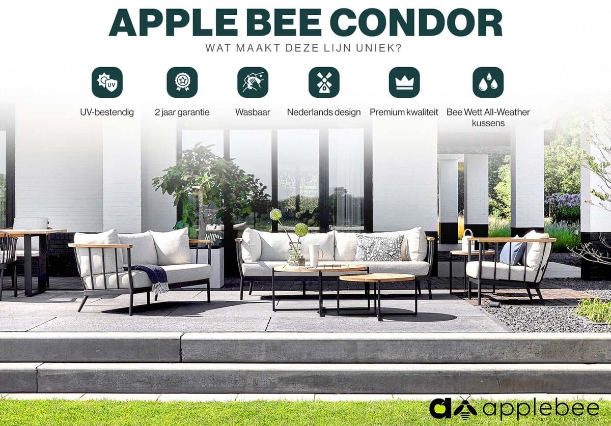 Apple Bee Condor Loungeset Nr. 24 - 5-delig - Black - BEE Wett