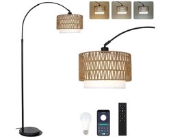 Booglamp - Vloerlamp - Booglampen Dimbaar - Zwart/Beige - 43cm x 33cm x 18cm