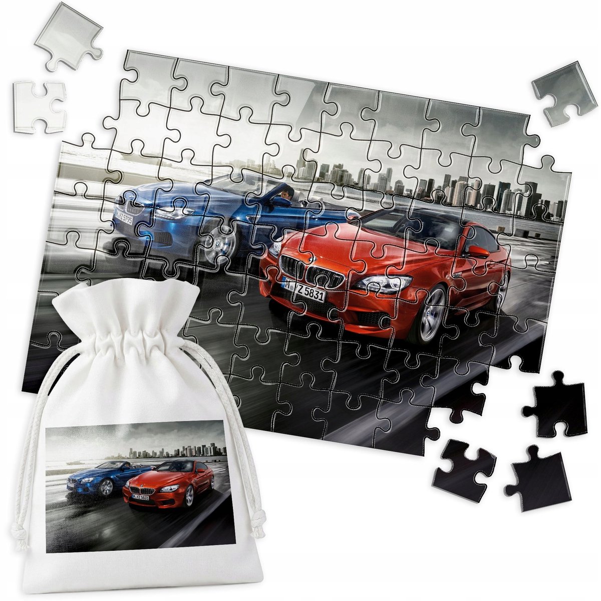 Traditionele Puzzel BMW Coupé Cabrio Raceauto - 70 Stukjes