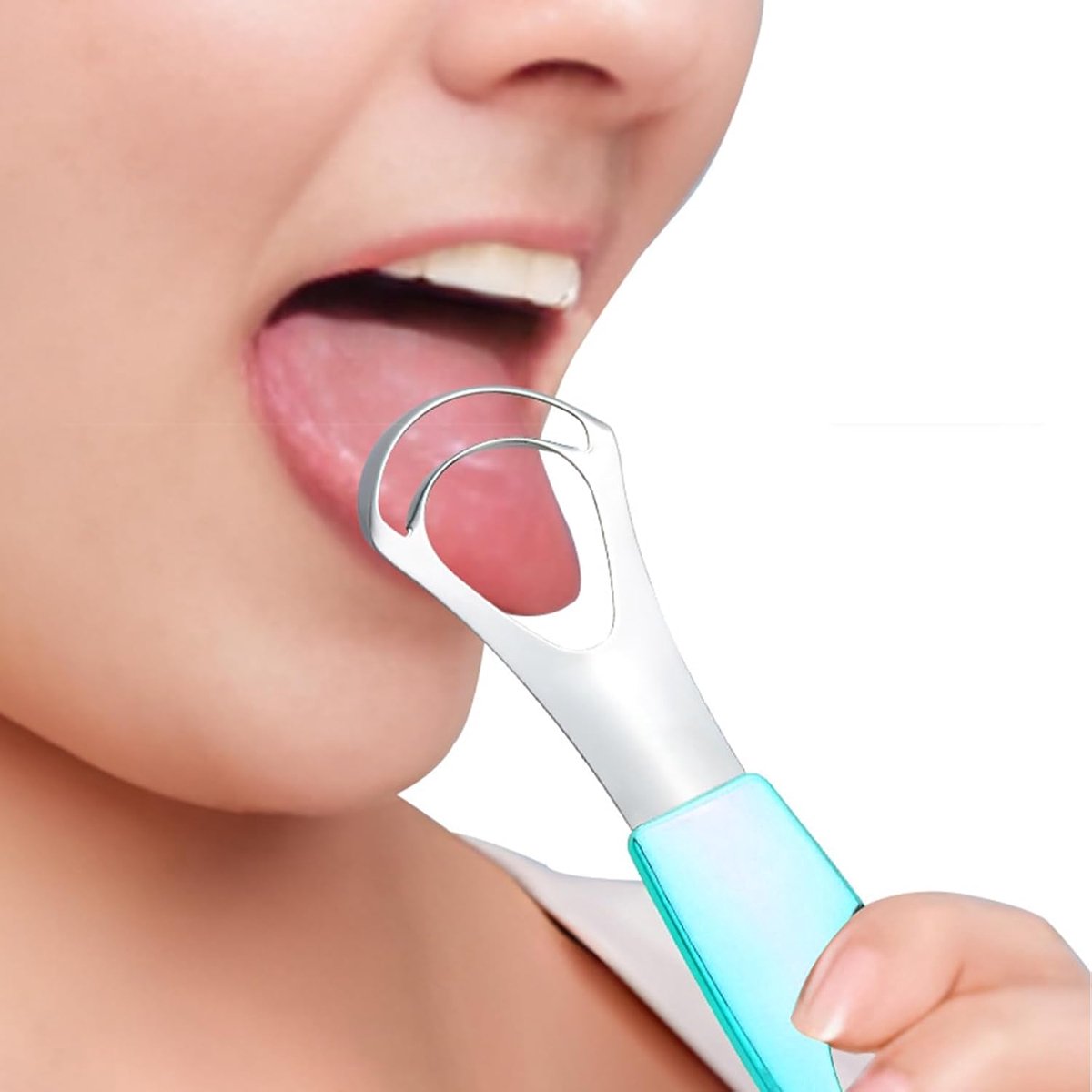 Nano roestvrijstalen tongschraper, tongreiniger, hulpmiddel voor mondhygiëne, blauw