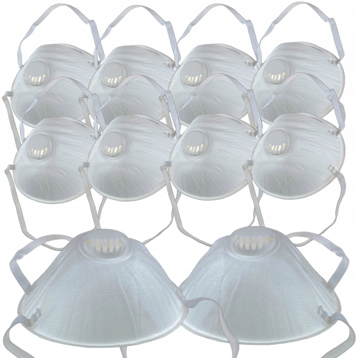 10x Merkloze Stofmaskers met Uitademventiel - FFP1 Bescherming