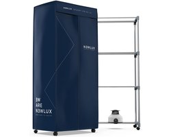 Draagbare Elektrische Wasdroger 1200W - XXL Droogkast tot 15 kg - Opvouwbare Kledingdroger met 180 Min Timer en 3 Standen - Stil en Multifunctioneel als Droger, Kast en Wasrek - Blauw
