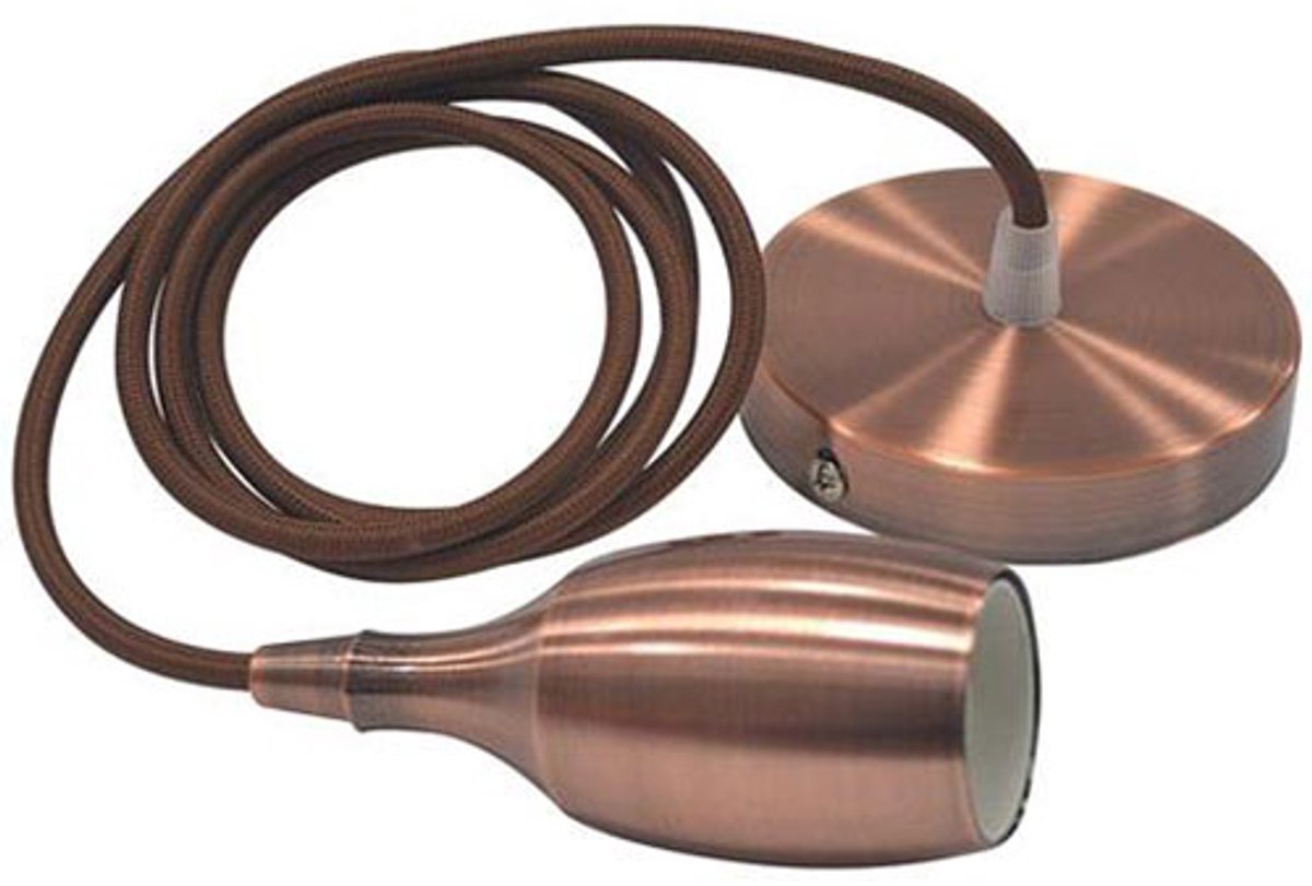 LED Hanglamp - Hangverlichting - Woby - Industrieel - Rond - Mat Koper Aluminium - E27