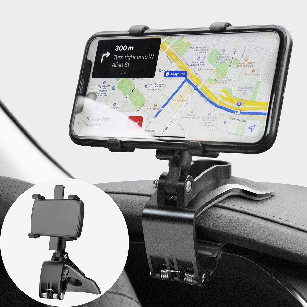casalora - Telefoonhouders Auto - Dashboard - Universele - Telefoon houder - Voor smartphones van 4 tot 7 inch - Zwart