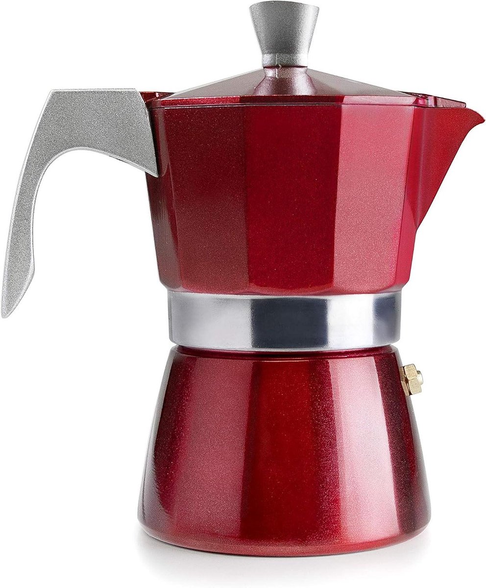 Koffiezetter - Espresso maker - Koffie zetten - Voor inductie - 2 kopjes - Rood
