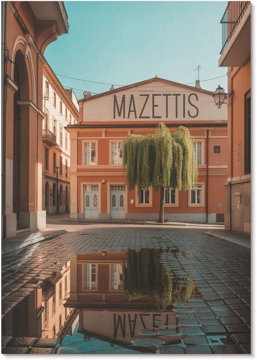Tulup Polycanvas Wandposter - Zonnige Stad, Fotografie - A4 - Oranje Wanddecoratie - Rechthoek - Interieurdecoratie - Woonkamer, Slaapkamer, Kantoor - Modern