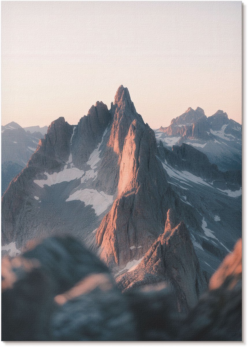 Tulup Polycanvas Wandposter - Bergachtig Westen, Fotografie - A4 - Grijs Motief - Rechthoek - Interieurdecoratie - Woonkamer, Slaapkamer, Kantoor - Klassiek