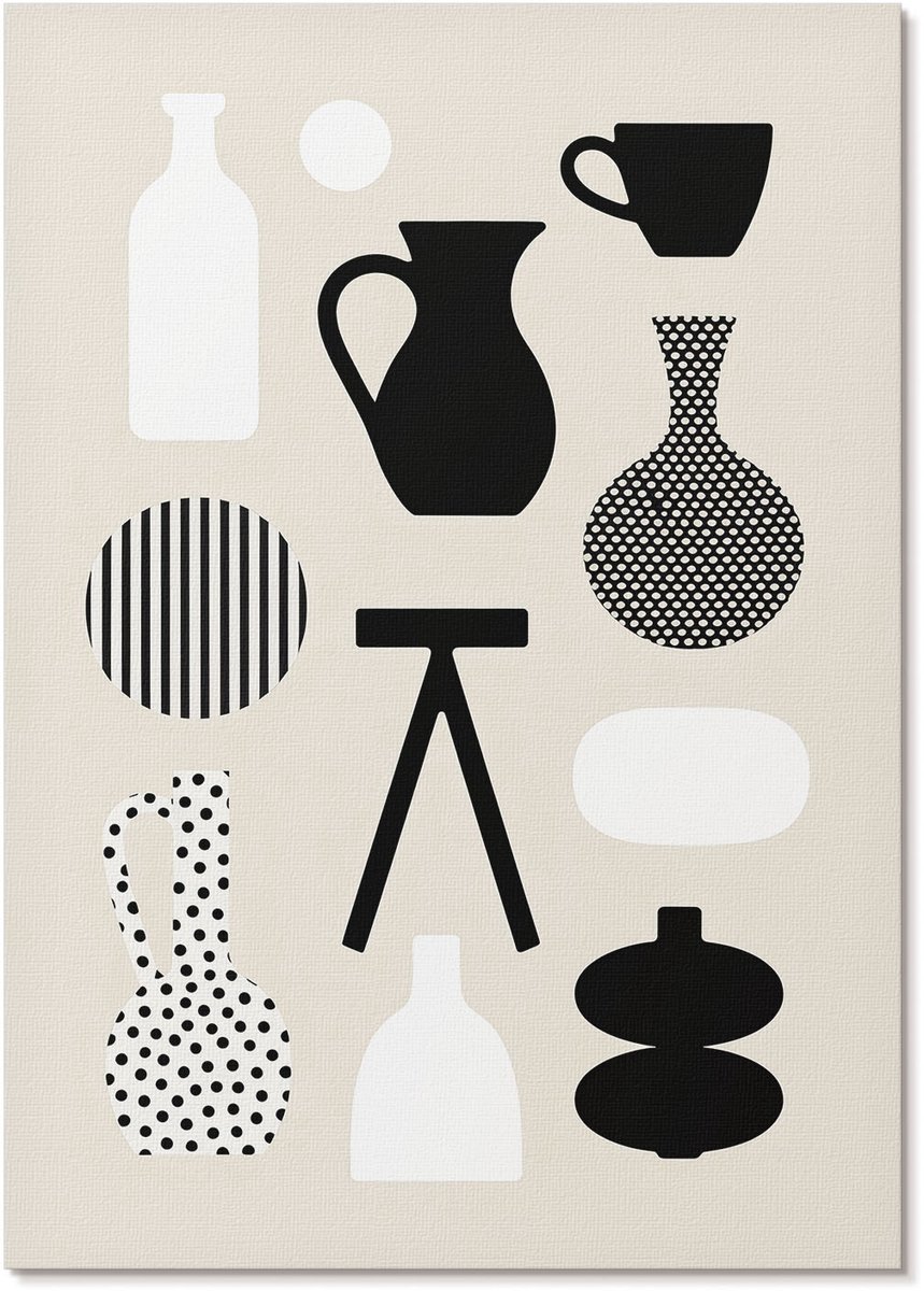 Tulup Polycanvas Poster - Geometrische Patronen, Illustratie - A4 - Beige Illustratie - Rechthoek - Wandkunst - Woonkamer, Slaapkamer, Kantoor - Modern