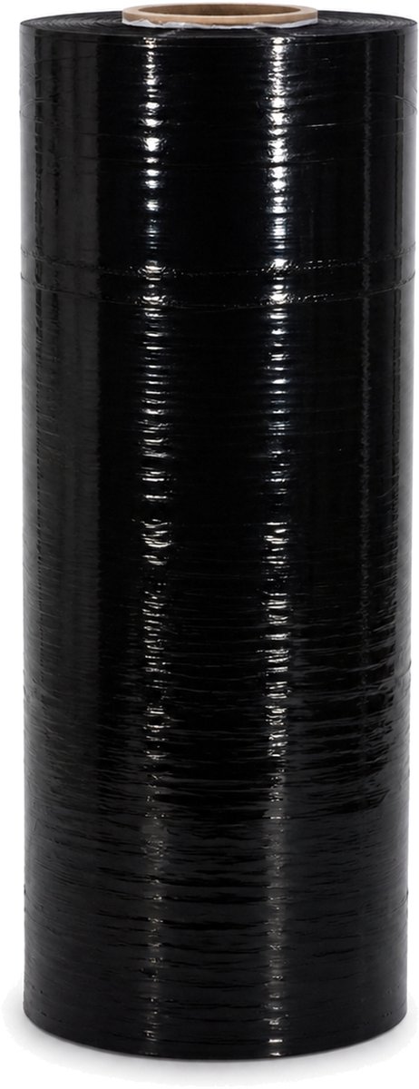 Inpakr Machinewikkelfolie Zwart - 50 cm x 1600 m - 20 micron - 250% voorrek - 1 rol