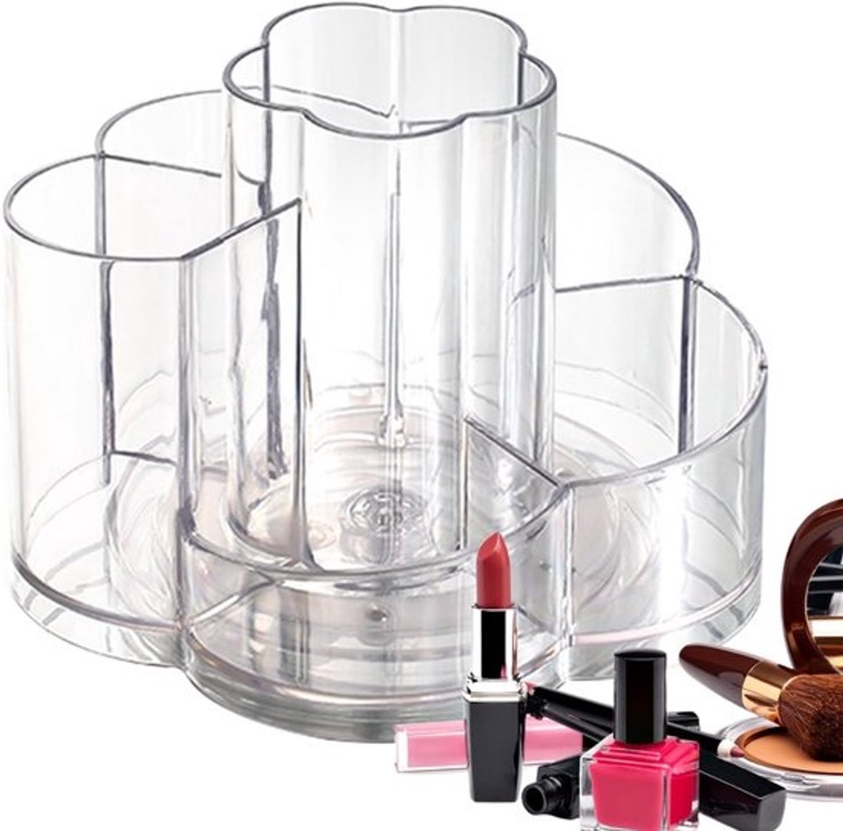 Make-up Organizer - Cosmetica Opberger - Make-up Sorteren - 360 Graden Rotatie - 6 Compartimenten - Transparant