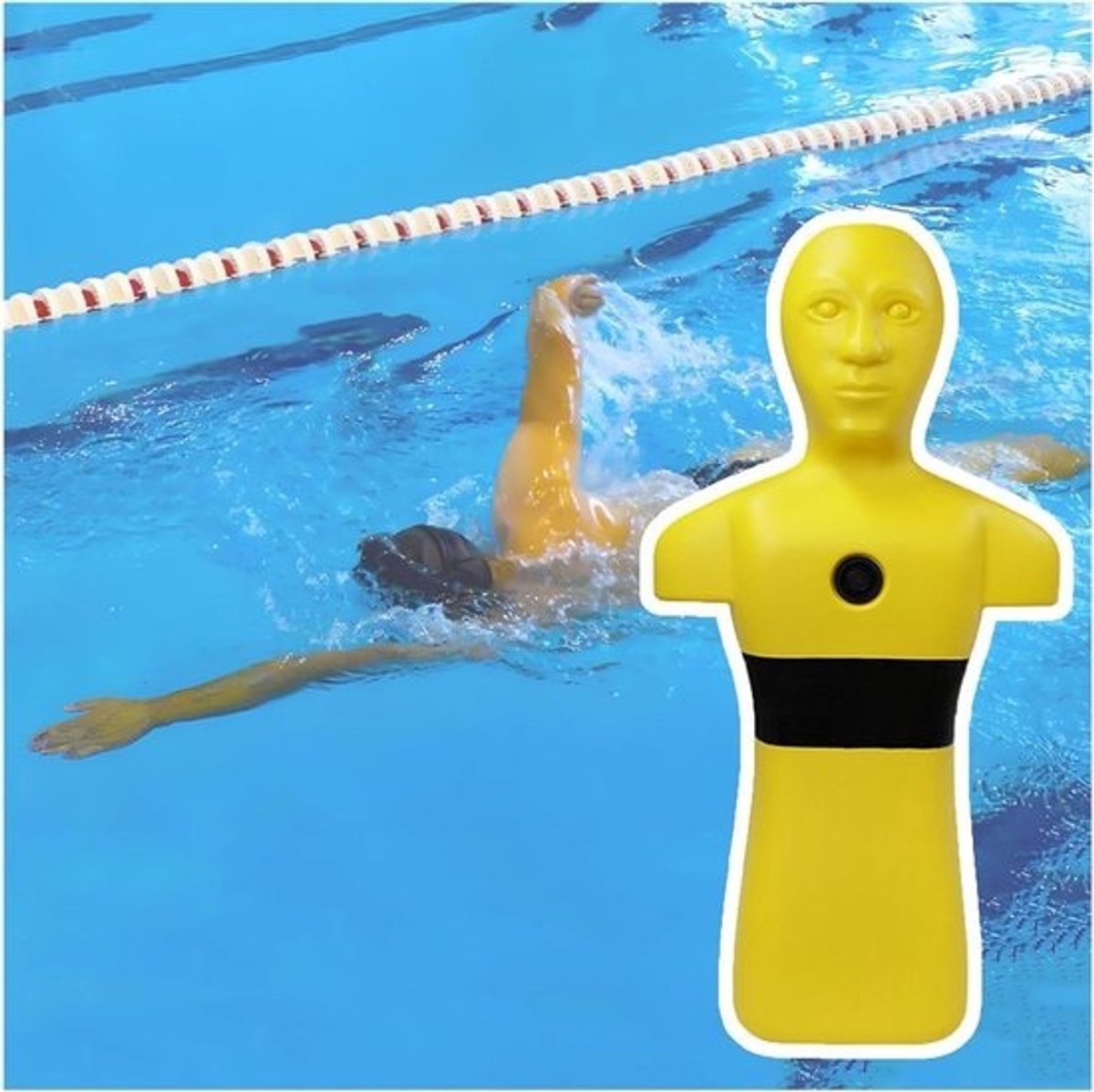 Water Rescue Dummy - Reddingspop Zwembad - Levensreddend Oefenen - Water Injectie Poorten - 100 cm - Geel