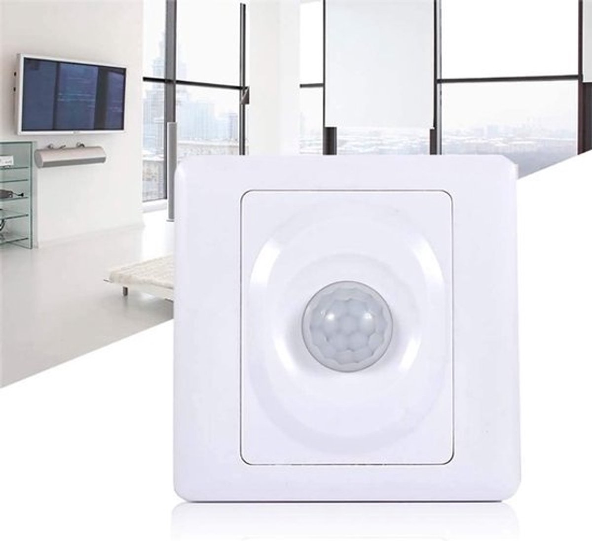 Bewegingssensor Schakelaar - Infrarood Sensor - Automatische Verlichting - Wandmontage Ontwerp - 86x86x25mm