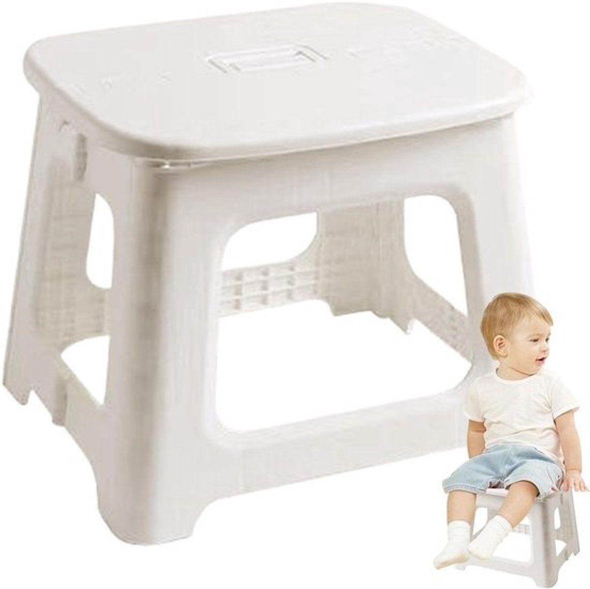 Klapstoel voor kinderen - Draagbare speelstoel - Buiten spelen - Compact en lichtgewicht - 27.5 x 23.5 cm - Zwart