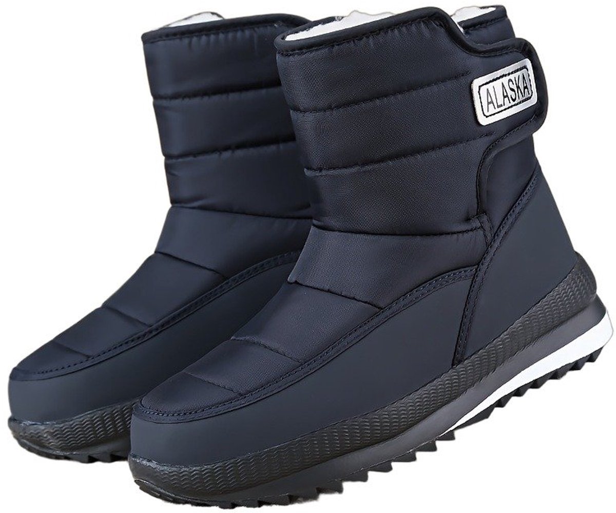 Currero Snowboots Heren Sneeuwlaarzen Heren Winterlaarzen Gevoerde Winterschoenen Waterdicht Antislip Zool Warm Gevoerd Wandellaarzen Winter Blauw