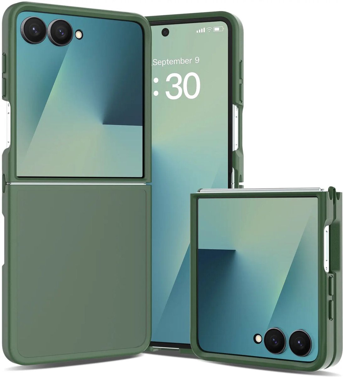 Hoesje Geschikt voor Samsung Galaxy Z Flip 8 - Matte Back Cover - Groen