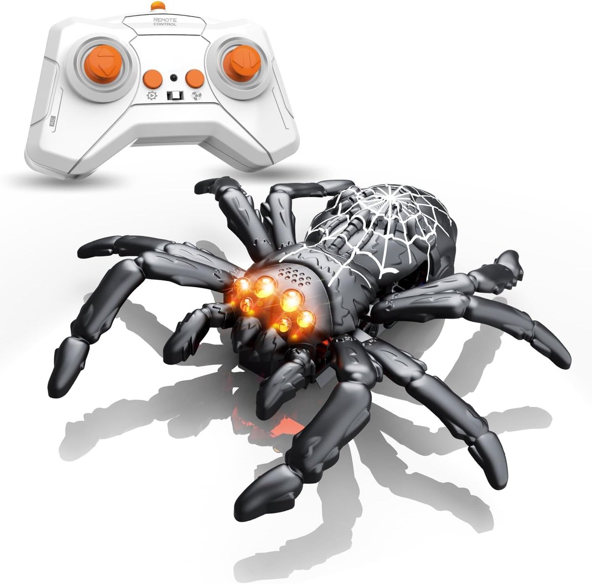 Casalora Kruipende Spinnenspeelgoed – RC Wandklimmende Robotspin – Oplaadbaar – Voor Vloer en Gladde Wanden – 360° Rotatie – Voor Kinderen vanaf 3 Jaar – Zwart