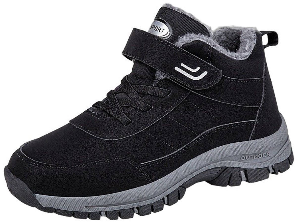 Currero Snowboots Heren Sneeuwlaarzen Heren Winterlaarzen Gevoerde Winterschoenen Waterdicht Antislip Zool Warm Gevoerd Wandellaarzen Winter Zwart