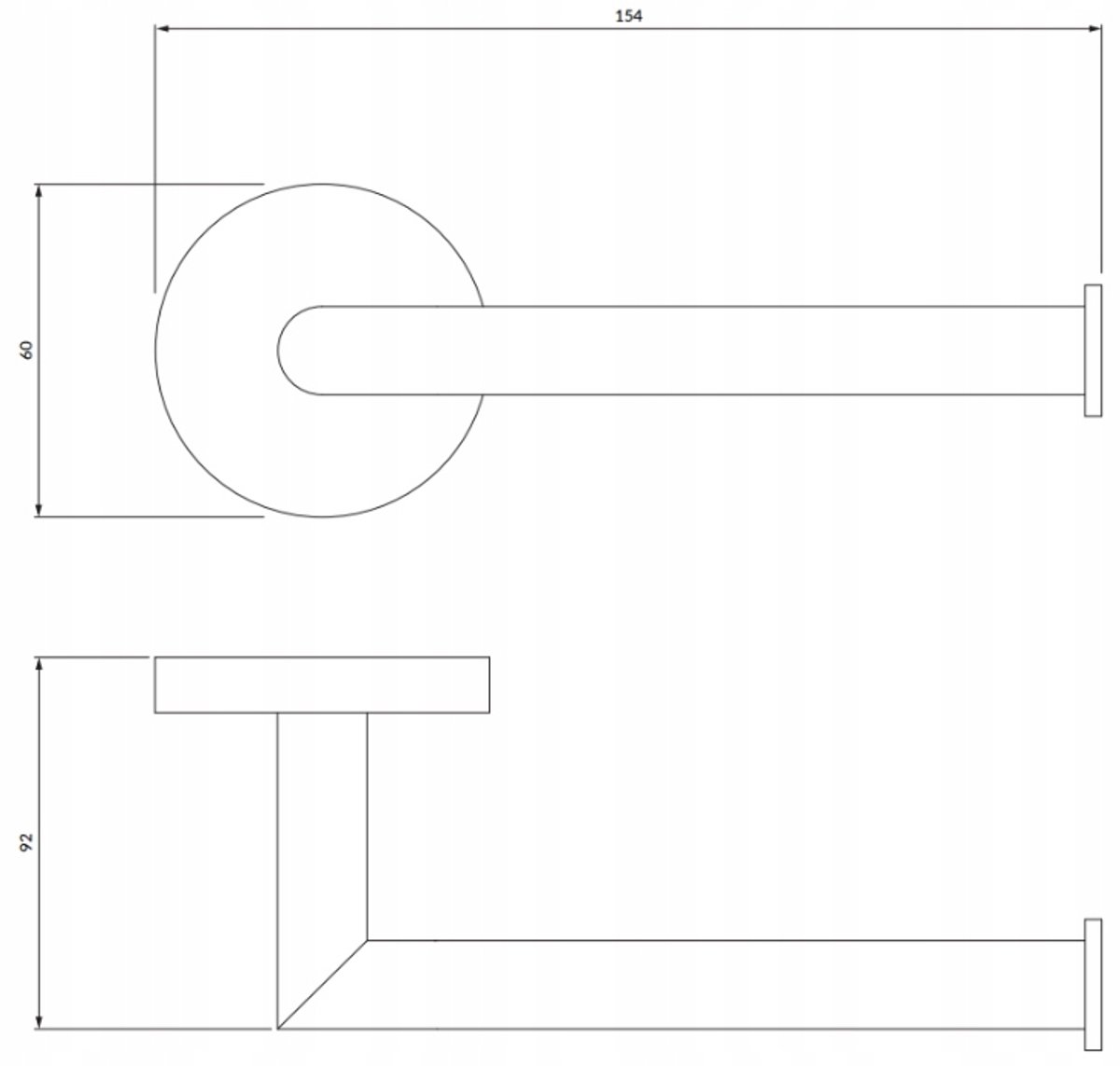 OMNIRES Modern Project Toilethouder Koper Glans MP60510CP