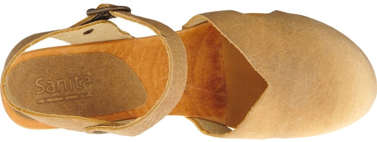 Sanita Clogs Dames Sandalen Wood-Matrix Square Flex Sandal Nature