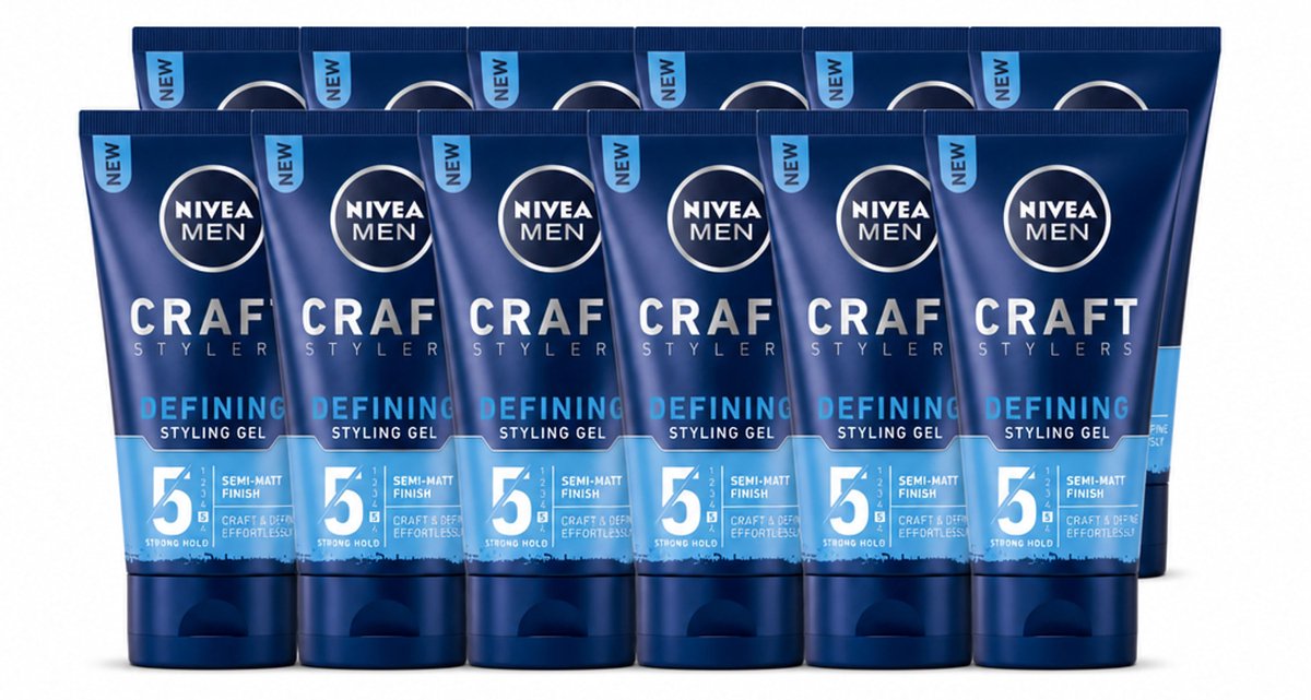 12 x NIVEA MEN - Styling Gel - Matte Finish - 150 ml - Voordeelverpakking - 12 stuks