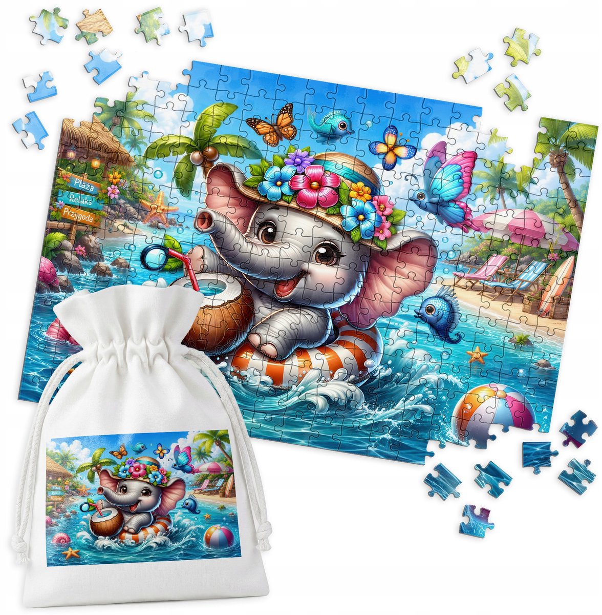 Tropische Olifantpuzzel - 252 Stukjes