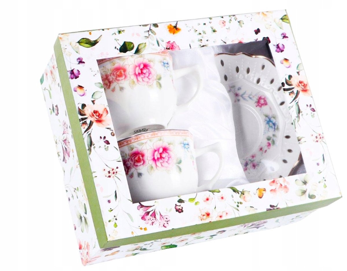Veroni Dalia Porseleinen Kopjes & Schotels Set (2 stuks, 220ml)
