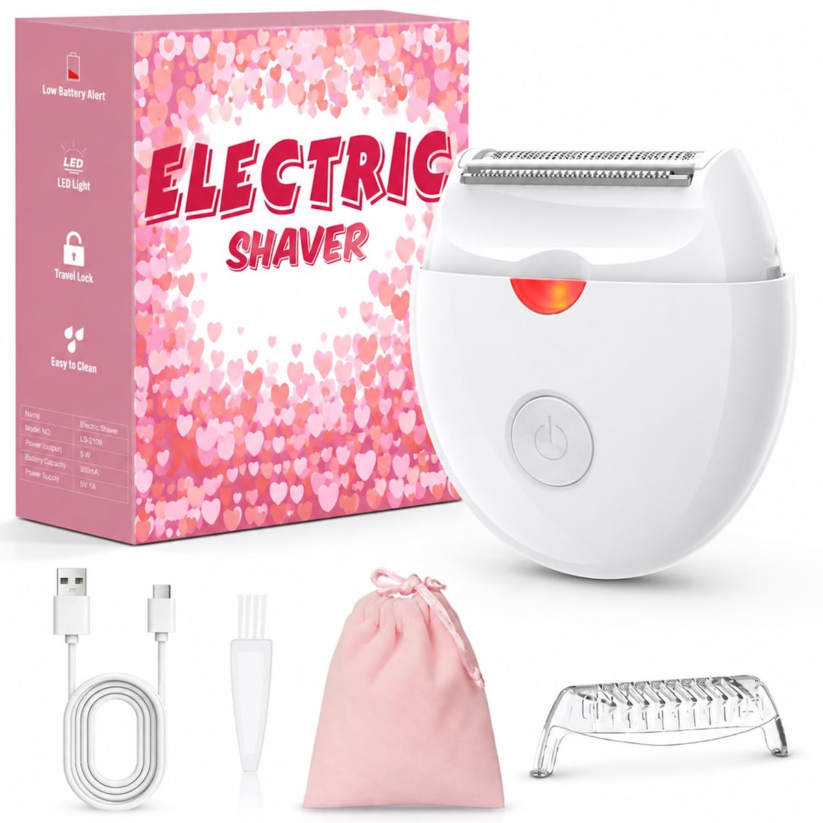Pocket-Sized Lady Shaver - USB-C oplaadbaar elektrisch scheerapparaat voor vrouwen, nat en droog gebruik met - ShopVlot