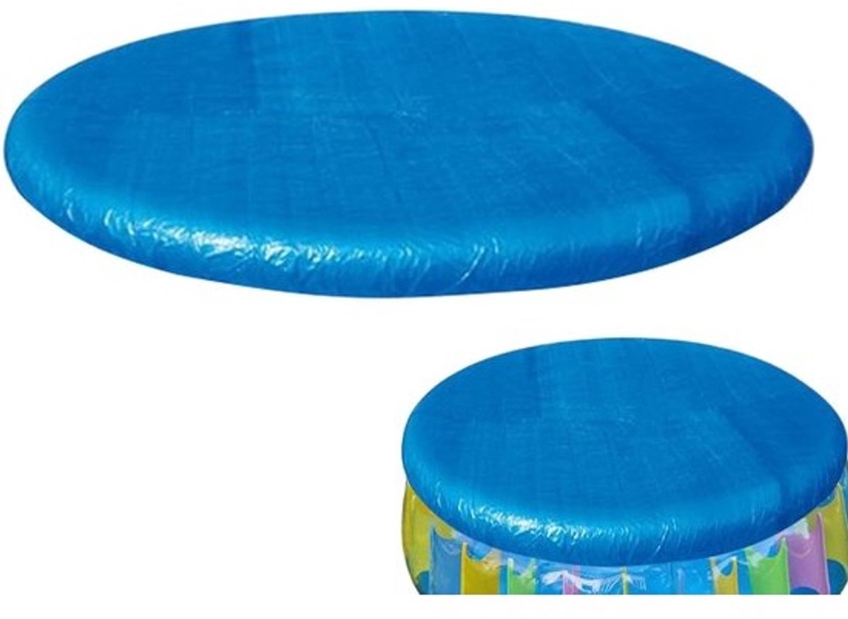 Zwembad Afdekzeil Rond - Afdekking Kinderbad - Zwembad Beschermen - Stofdicht Trekkoord - 1.83 meter - Blauw