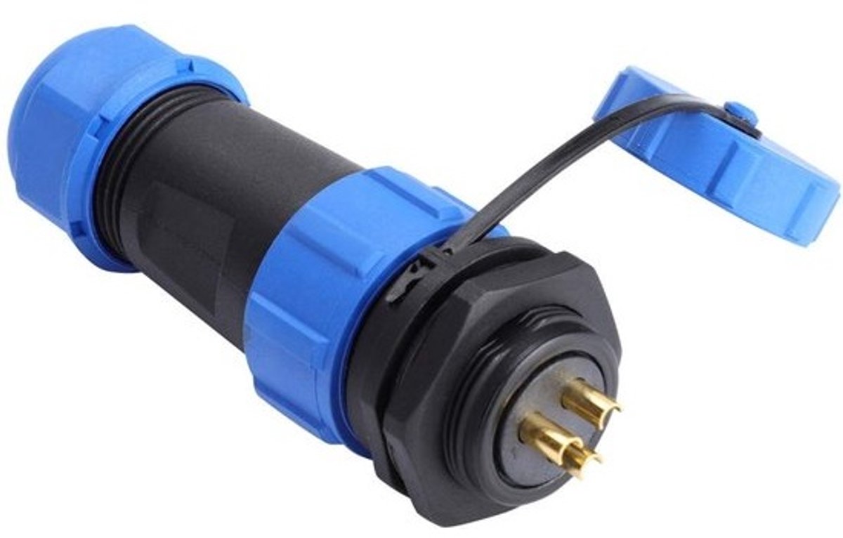 Dailygoody - Waterproof Aviation Plug Connector - 3Pin Connector - Stevig en Betrouwbaar - 500V 30A - Geschikt voor Elektrische Toepassingen - In-line...