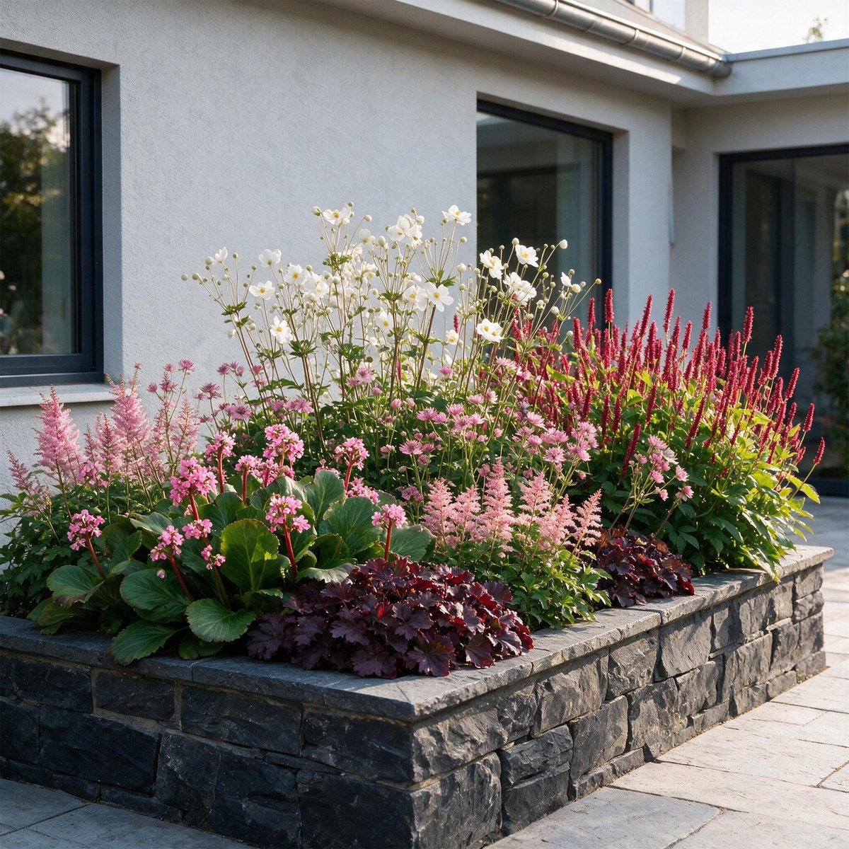 Green boutiQ - Vasteplant - Borderpakket - Schaduw - Diversen - Soorten en kleuren - 12 Planten - Pot 11cm - Hoogte 15-25cm