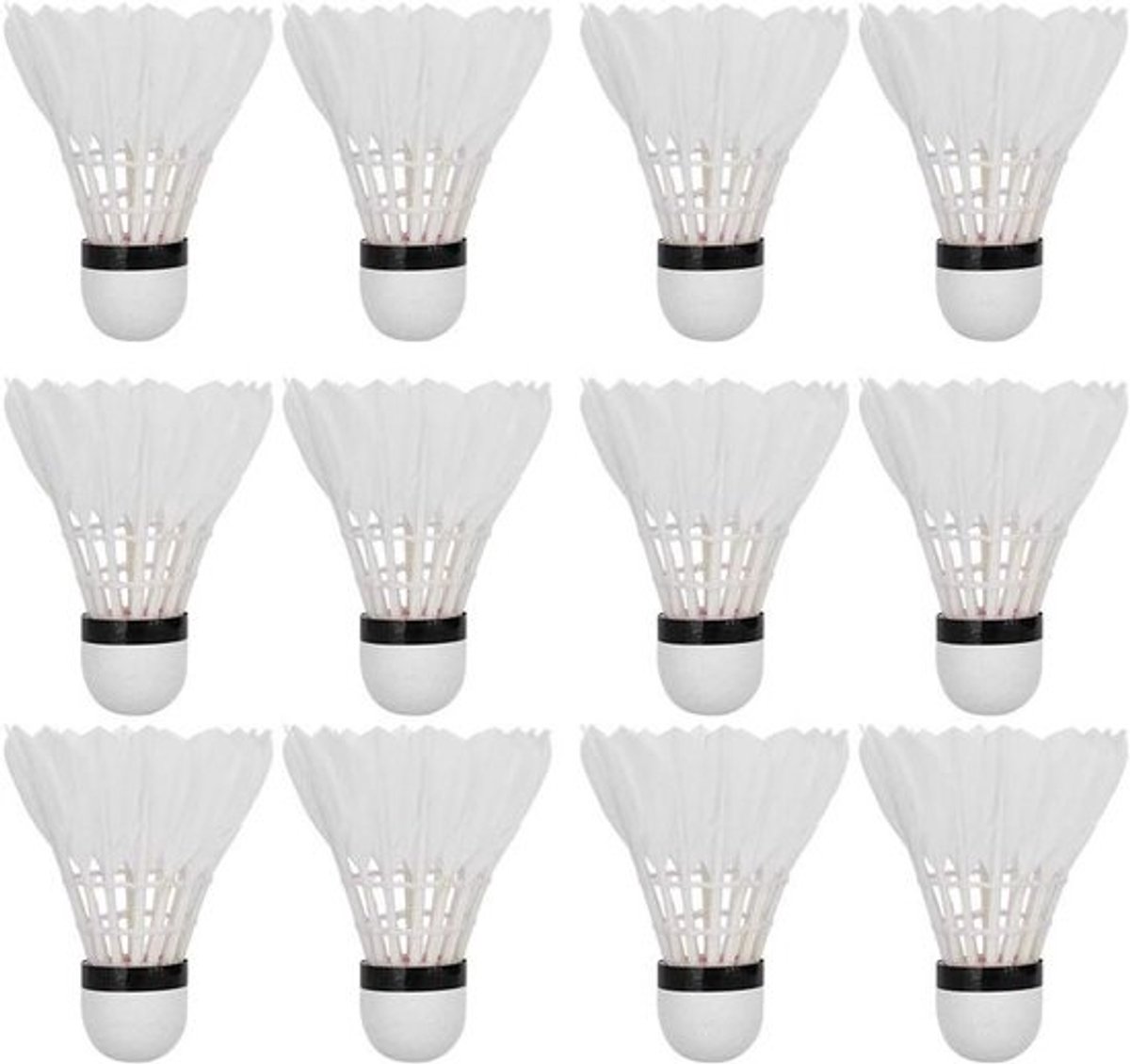 Badmintonshuttles - Vliegende ballen Sport shuttles - Badminton Training - Eendenveren Constructie - 12 stuks - Wit