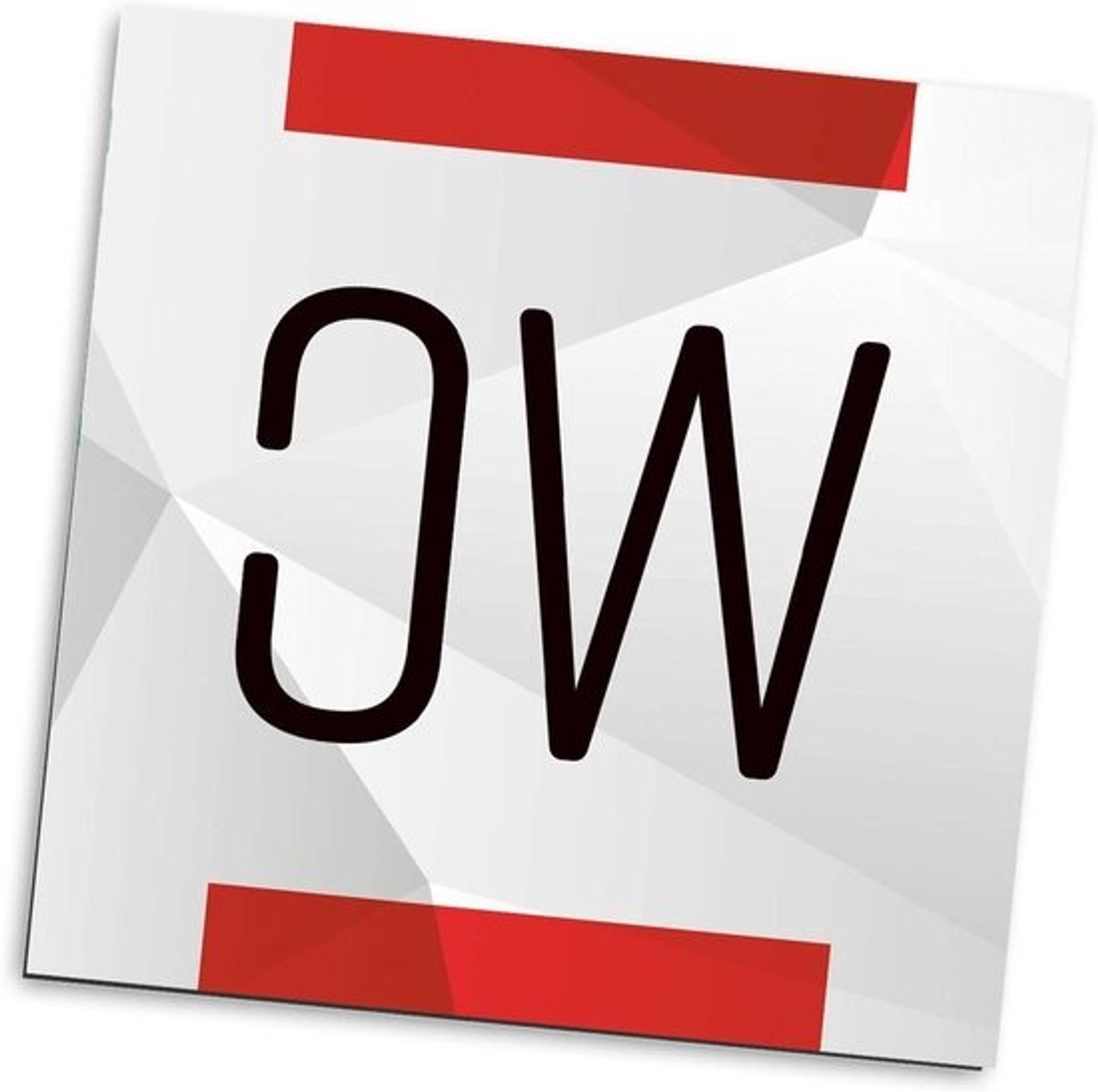 WC Bord Aluminium - Toiletbord Deurbord - Deur Markeren - Neutraal Ontwerp - 14 x 14 cm - Rood Grijs