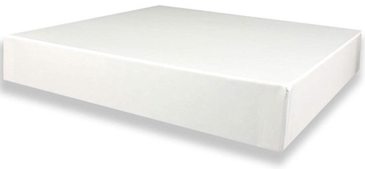 Geschenkdoos Vierkant - Opbergdoos Archiefdoos - Cadeaus Verpakken - Stevig Karton - 24 x 24 x 4 cm - Wit
