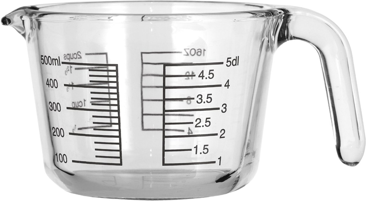 Funktion Maatbeker Dia 13 x 18,4 x 9,2 cm 500 ml Transparant