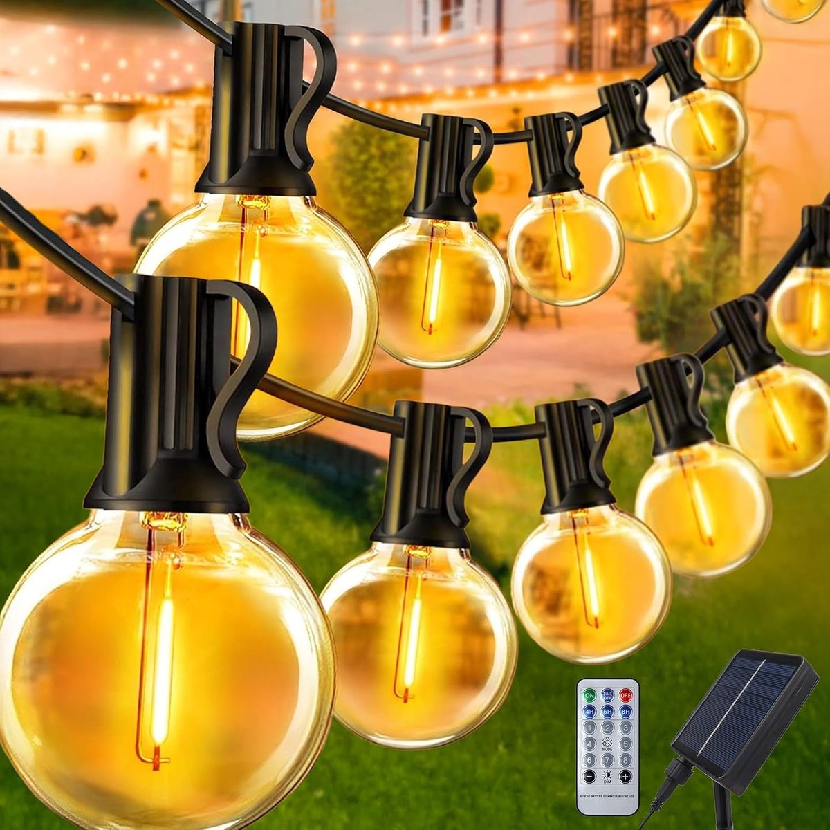 Lichtsnoer 12m - 40 LED G40 - USB - Afstandsbediening - Voor Buiten