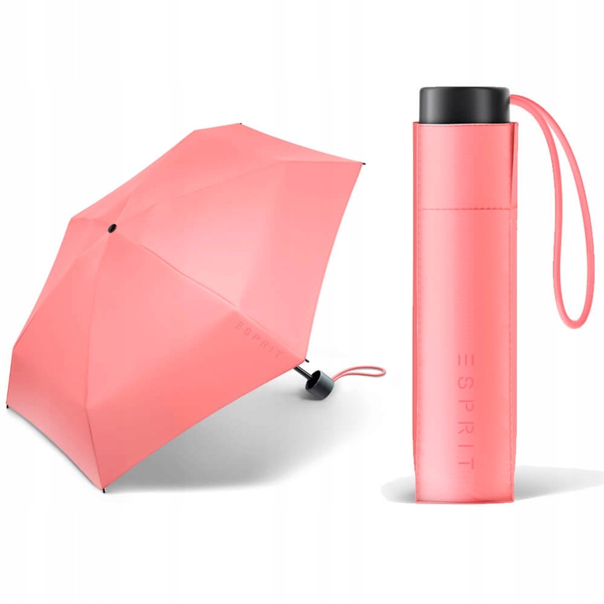 ESPRIT Compacte Paraplu 18cm - Koraalroze - Opvouwbaar
