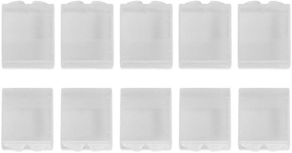 - Batterijenhouder - 10 Stuks - Vochtbestendig - Transparant - Batterijopslag - Geschikt voor 3/4/5/6 - Compact formaat