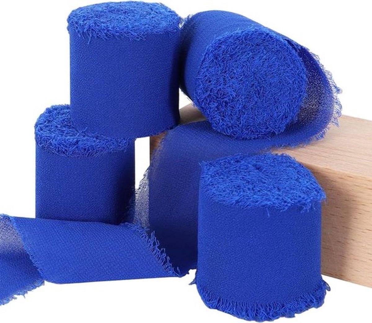 Chiffonlint koningsblauw 3,8 cm x 5,5 m - Geschenkverpakkingen, bruiloftsfeestdecoraties, boeketten