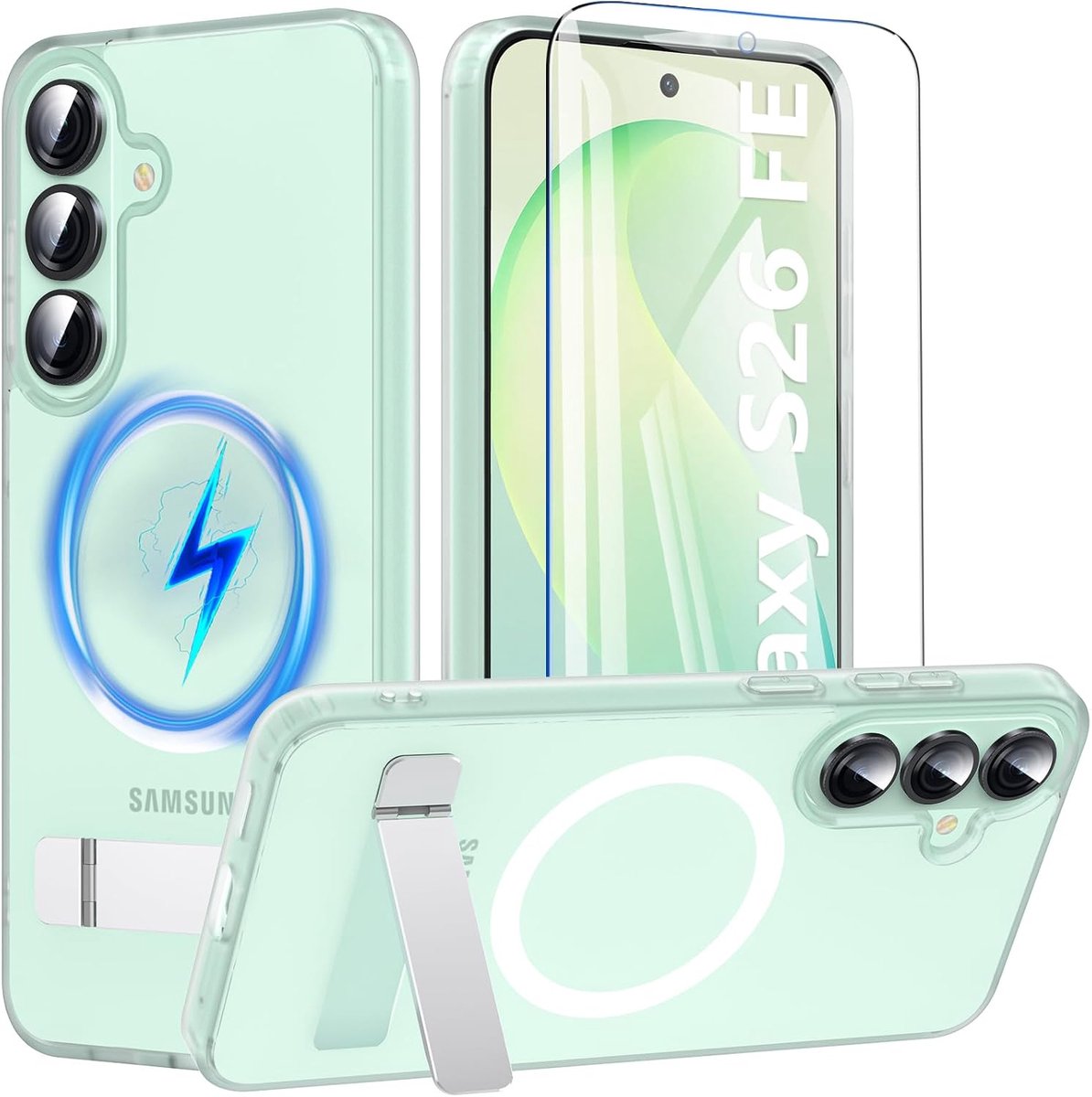 Zandarix Hoesje Geschikt voor Samsung Galaxy S26 FE - Geschikt voor Mag - 1x Screenprotector - Military Protection Shockproof - Back Cover Hoesje - Transparant