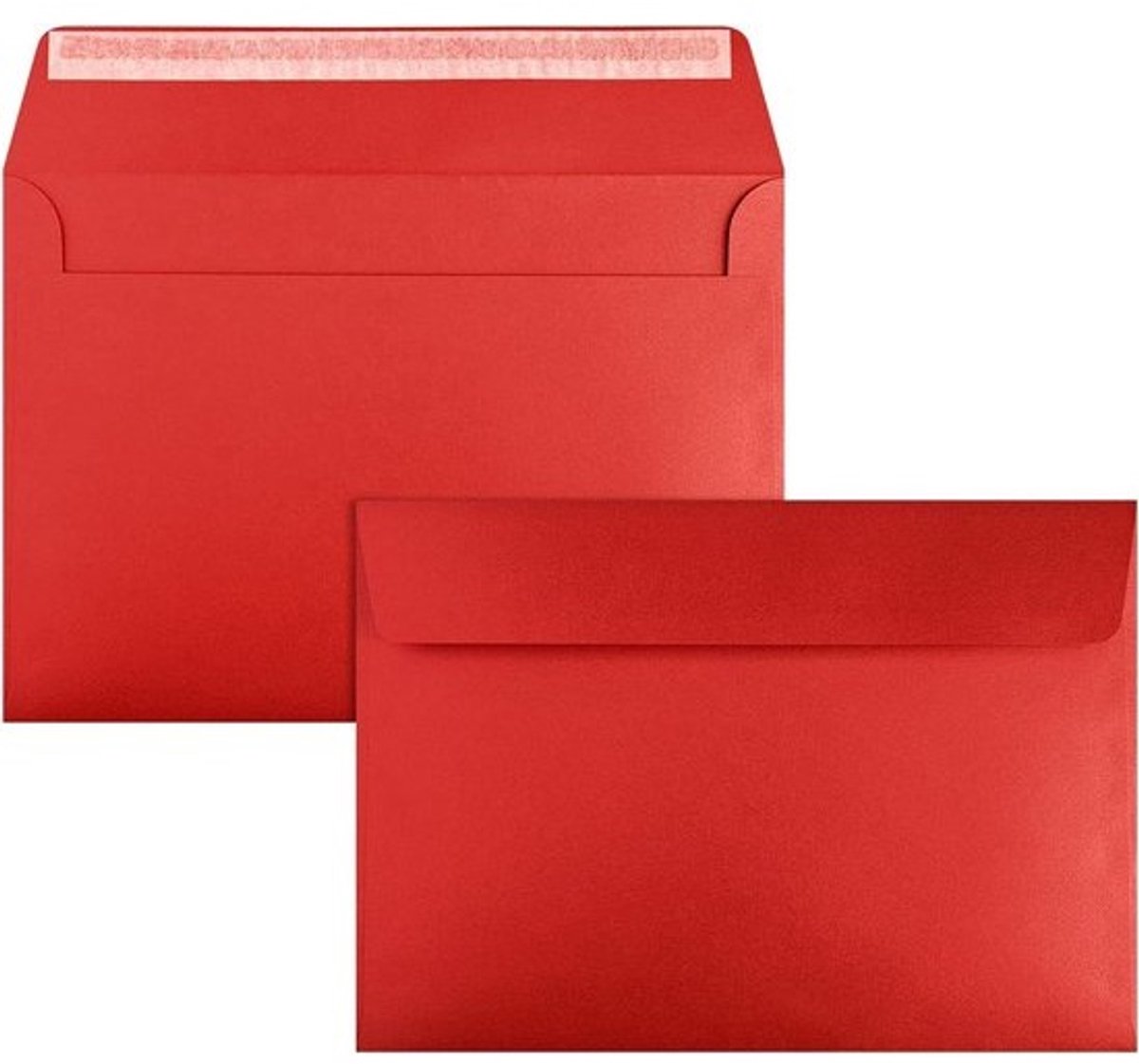 Parelmoer Enveloppen - Metallic Enveloppen Luxe Enveloppen - Uitnodigingen Versturen - Zelfklevende Sluiting - 50 Stuks C5 - Rood Parelmoer